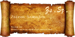 Zsiros Szabolcs névjegykártya