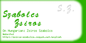 szabolcs zsiros business card